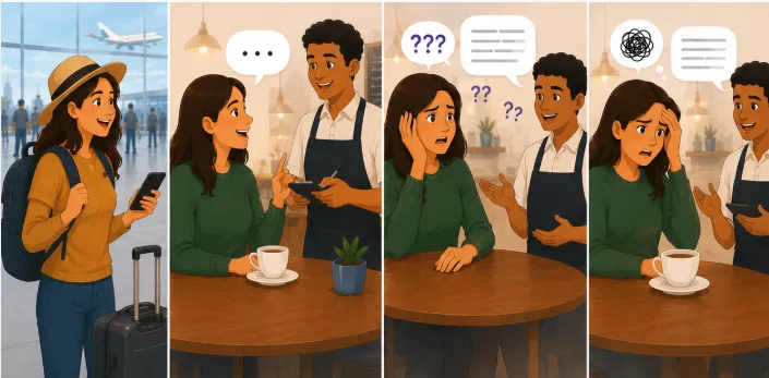 Confusion face à un interlocuteur réel dans un café